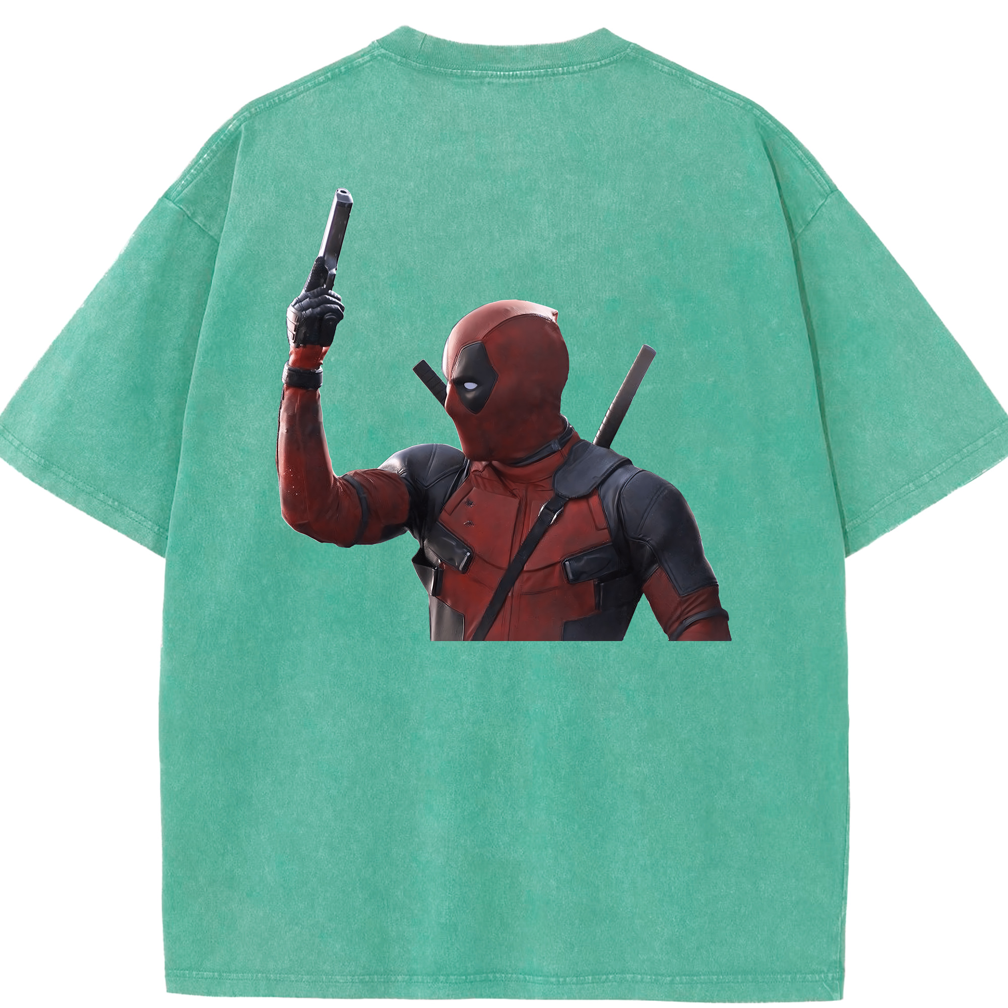 （画像用） Deadpool デッドプール 綿100% ヴィンテージ風 半袖Tシャツ（背面プリント）